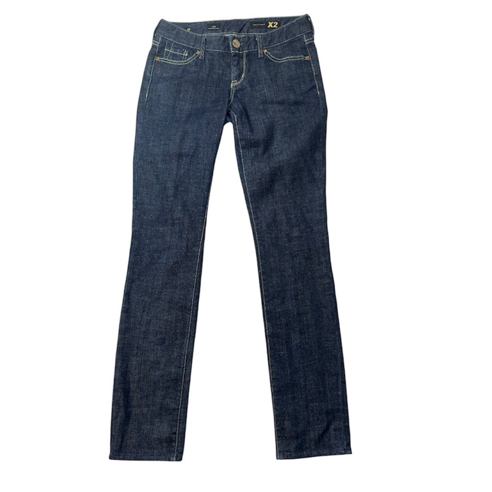 Y2K Rhinestone Pocket Skinny Jeans Dark Wash Low Rise Stretch Size 2
